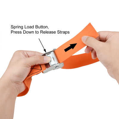 Harfington Cam Buckle Tie Down Lashing Strap Kg Load Cap for Moving Cargo, Pack of 4