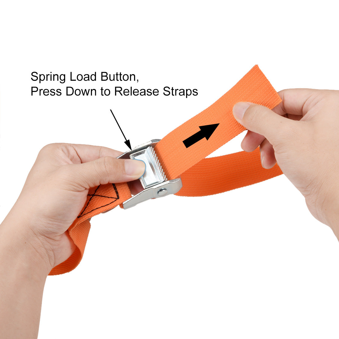 Harfington Cam Buckle Tie Down Lashing Strap Mxmm Load Cap for Moving Cargo, Pack of 2