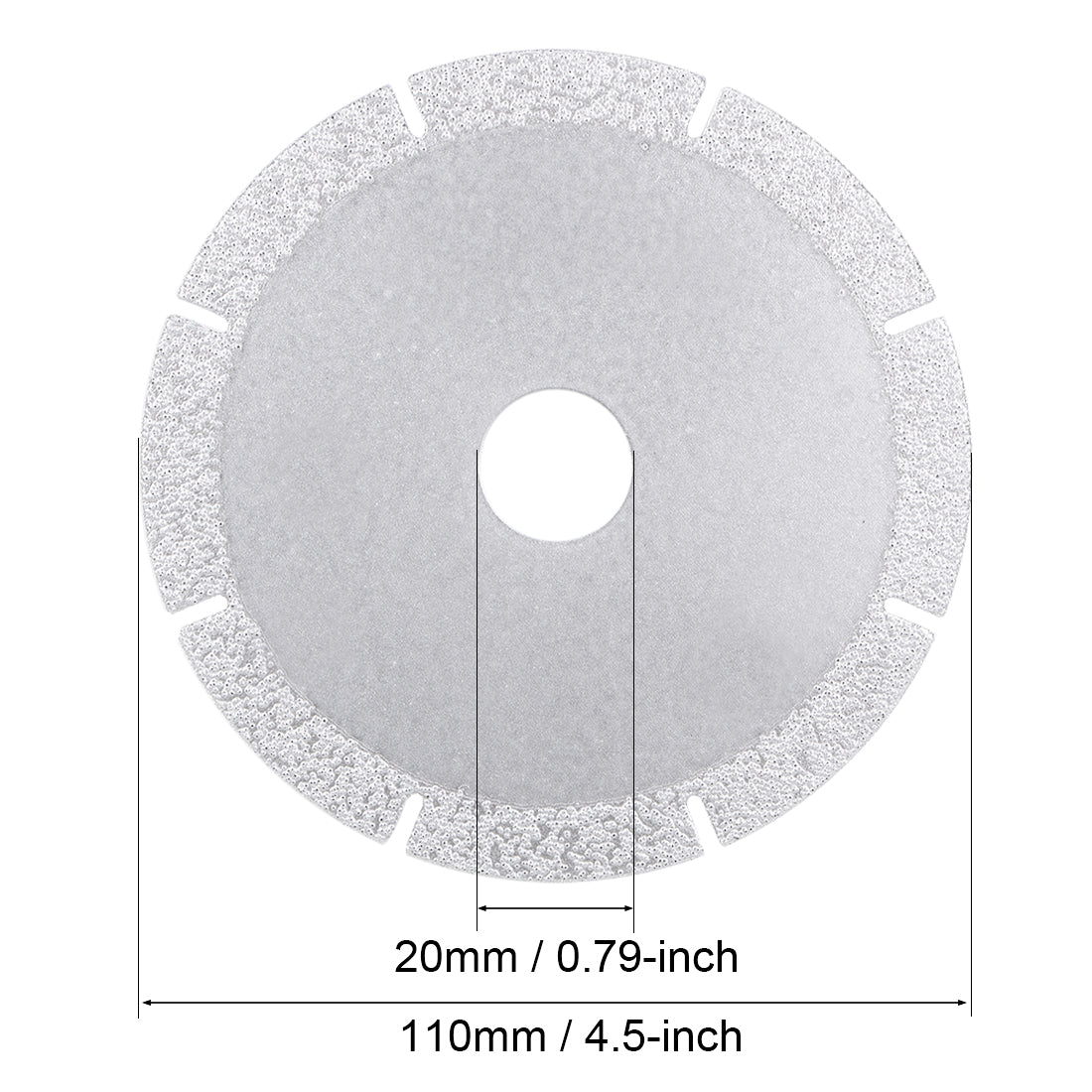 Harfington 4.5-inch Diamond Cutting Wheels Grinding Disc with Cuts for Stone Ceramics Glass 46 Grits Silver Tone 2pcs