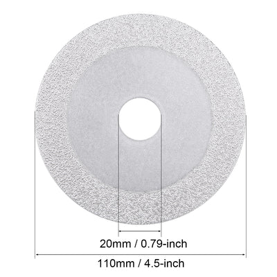 Harfington 4-Inch Diamond Cutting Wheels Grinding Disc for Stone Ceramics Glass 46 Grits Silver Tone 2pcs