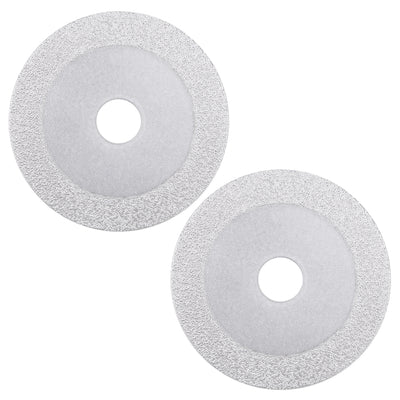 Harfington 4-Inch Diamond Cutting Wheels Grinding Disc for Stone Ceramics Glass 46 Grits Silver Tone 2pcs