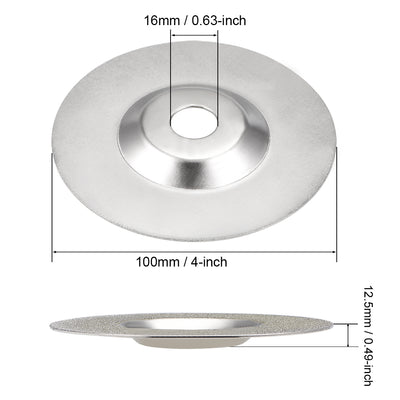 Harfington 4-Inch Diamond Cutting Wheels Cup Grinding Disc for Stone Ceramics Glass 120 Grits Silver Tone 2pcs