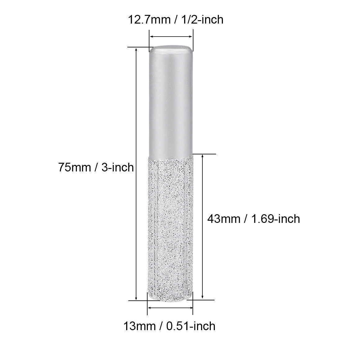 Harfington 13mm Diamond Straight Router Bit Brazed Cylinder Profile Wheel 1/2-inch Shank for Stone Marble
