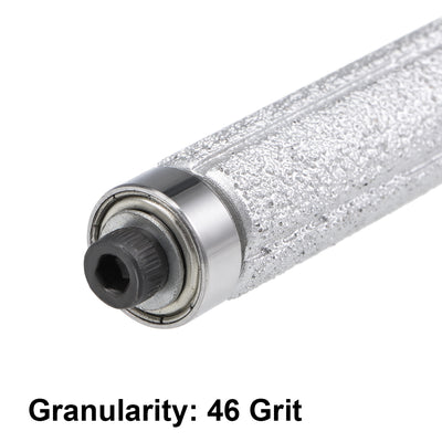 Harfington 13.3mm Diamond Router Bit Brazed Cylinder Profile Wheel 1/2-inch Shank W Bearing