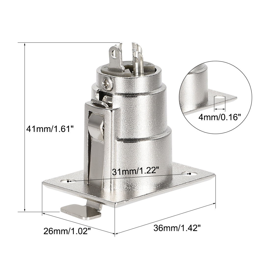 Harfington 3-Pin XLR Female Jack Panel Mount,Microphone Connector Adapter Converter,Audio Speaker Jack Twist Lock,6Pcs