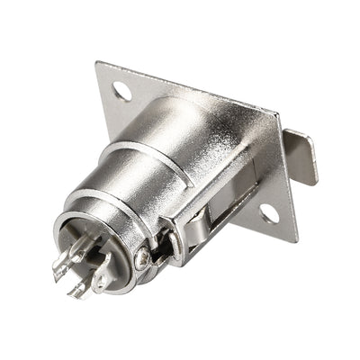 Harfington 3-Pin XLR Female Jack Panel Mount,Microphone Connector Adapter Converter,Audio Speaker Jack Twist Lock,6Pcs