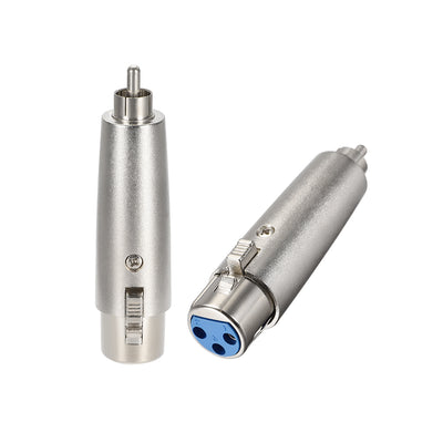 Harfington XLR Female to RCA Male Adapter,Gender Changer - 3 Pin XLR-F to RCA-M Converter,Microphones Plug-In Audio Adapter Connector,Mic Female Plug,2pcs