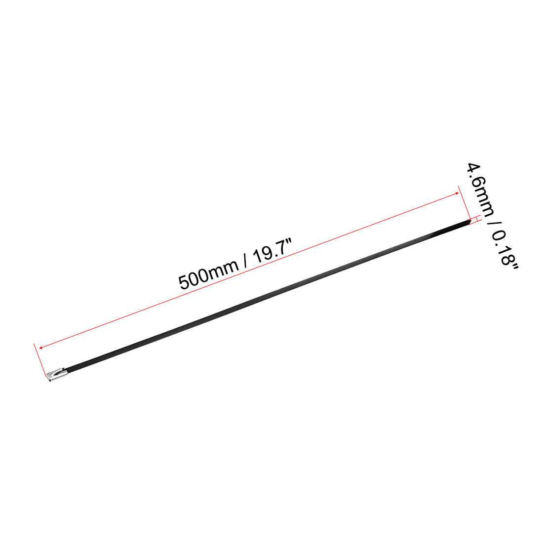 Harfington Stainless Steel Zip Ties 19.7" x 0.18" Metal Exhaust Wrap Multi-Purpose Electrical Cable Locking Cord Management Straps 10pcs