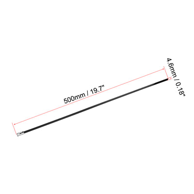 Harfington Stainless Steel Zip Ties 19.7" x 0.18" Metal Exhaust Wrap Multi-Purpose Electrical Cable Locking Cord Management Straps 10pcs