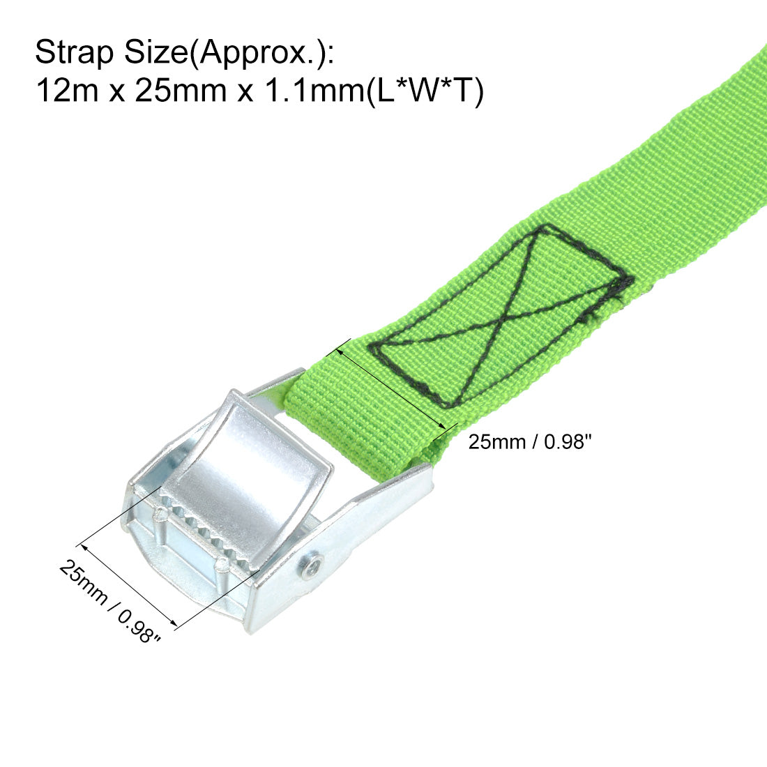 Harfington Cam Buckle Tie Down Lashing Strap Mx mm  Kg Load Cap for Moving Cargo, Pack of 2