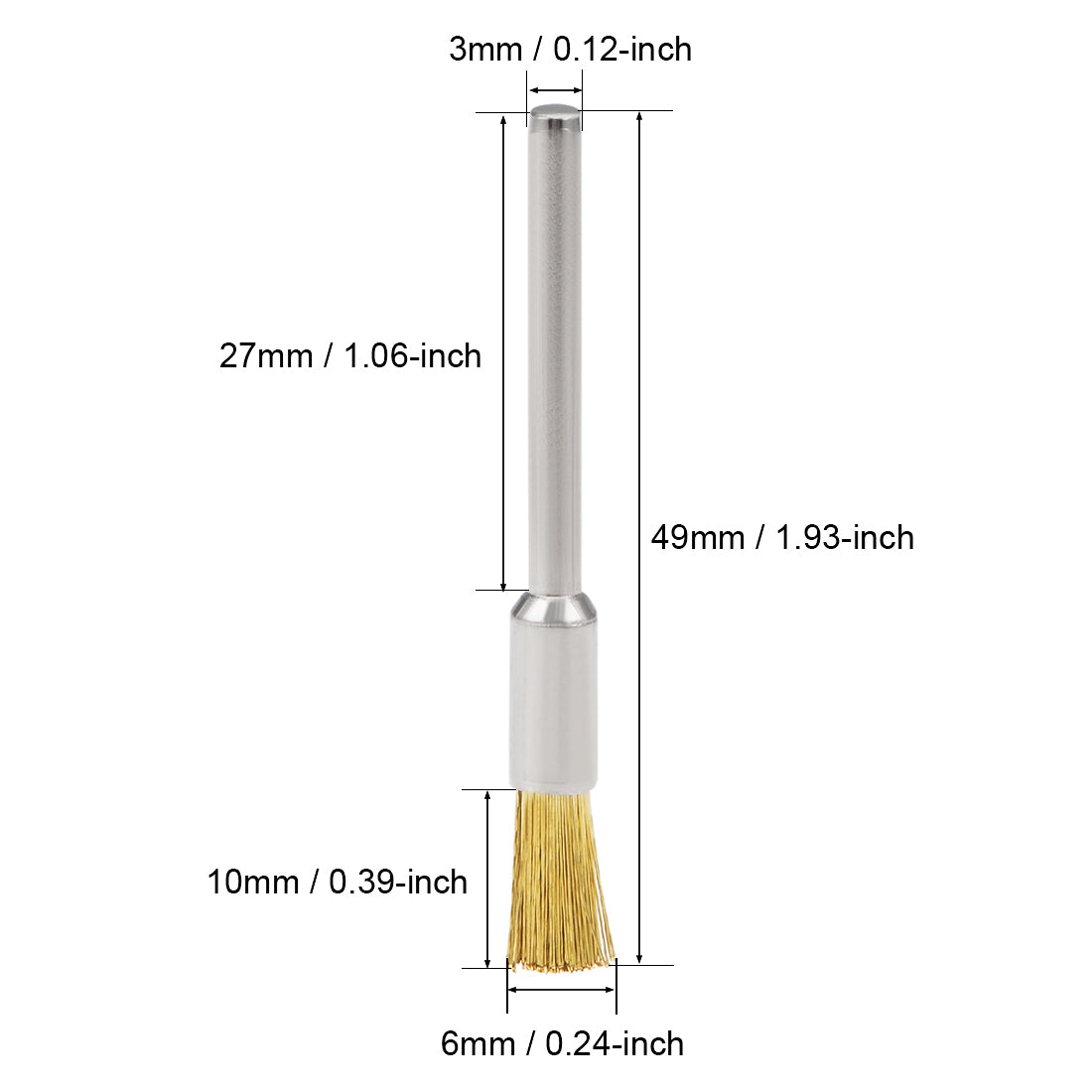 Harfington 6mm Wire Brush Copper Plated Crimped Steel with 1/8-inch Shank 15 Pcs