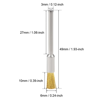 Harfington 6mm Wire Brush Copper Plated Crimped Steel with 1/8-inch Shank 15 Pcs