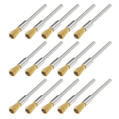 Harfington 6mm Wire Brush Copper Plated Crimped Steel with 1/8-inch Shank 15 Pcs