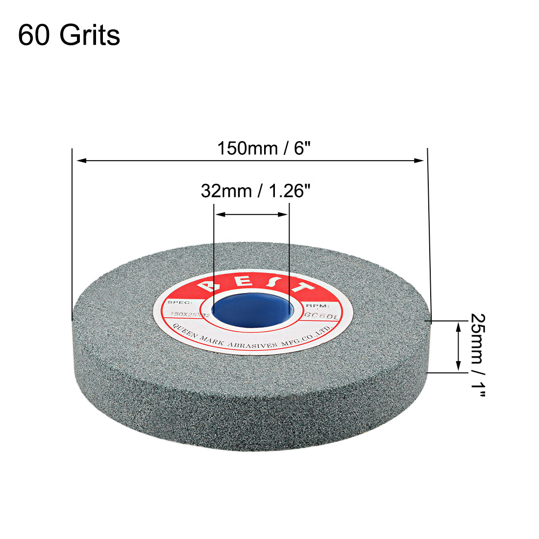 Harfington 6-Inch Bench Grinding Wheels Green Silicon Carbide GC 60 Grit for Surface Grinding