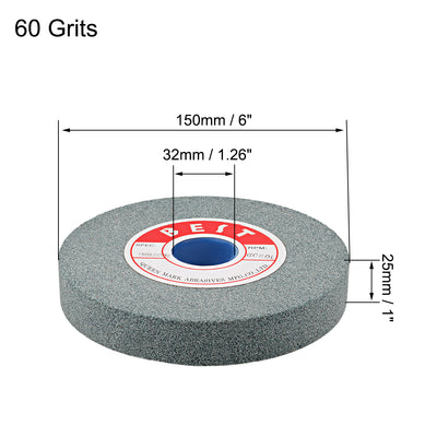 Harfington 6-Inch Bench Grinding Wheels Green Silicon Carbide GC 60 Grit for Surface Grinding