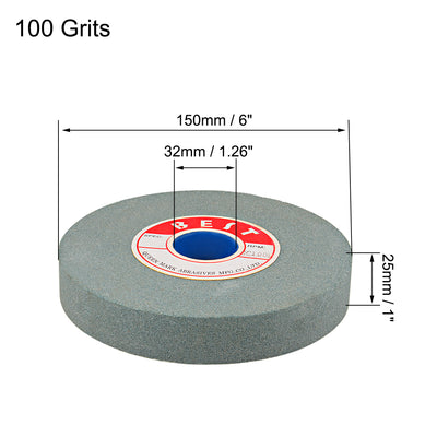 Harfington 6-Inch Bench Grinding Wheels Green Silicon Carbide GC 100 Grit for Surface Grinding