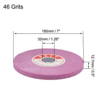 Harfington 7-Inch Bench Grinding Wheels Pink Aluminum Oxide PA 46 Grit for Surface Grinding