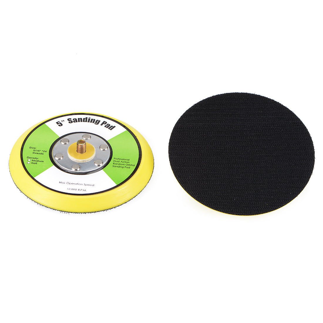 Harfington 5-Inch Hook and Loop Sanding Pad, 5/16-Inchx10mm Thread, Sandpaper Backing Plate for Sander Polisher 2 Pcs