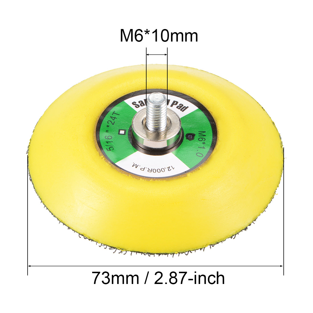 Harfington 3-Inch Hook and Loop Sanding Pad, M6x10mm Thread, Sandpaper Backing Plate for Sander Polisher 2 Pcs