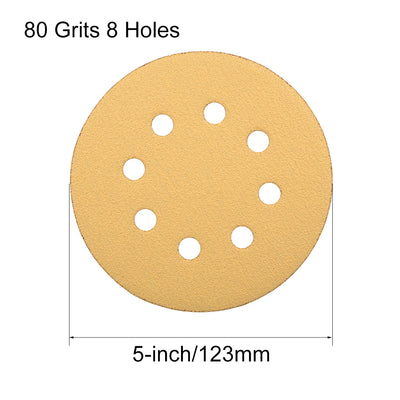 Harfington Sanding Discs 8-Holes Hook and Loop Wet Dry Flocking Sand Paper for Sander