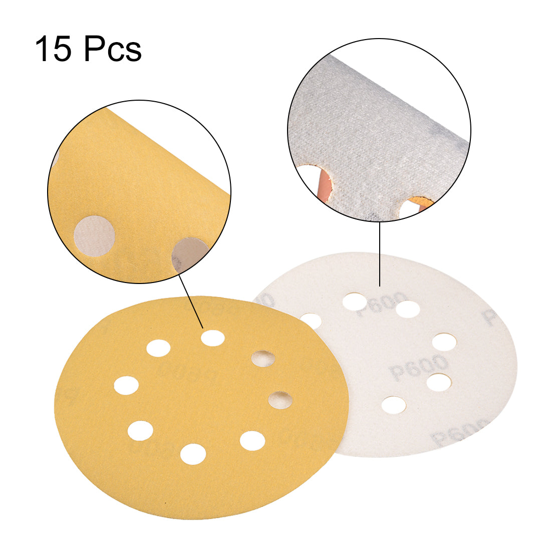 Harfington Sanding Discs 8-Holes Hook and Loop Wet Dry Flocking Sand Paper for Sander