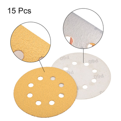 Harfington Sanding Discs 8-Holes Hook and Loop Wet Dry Flocking Sand Paper for Sander