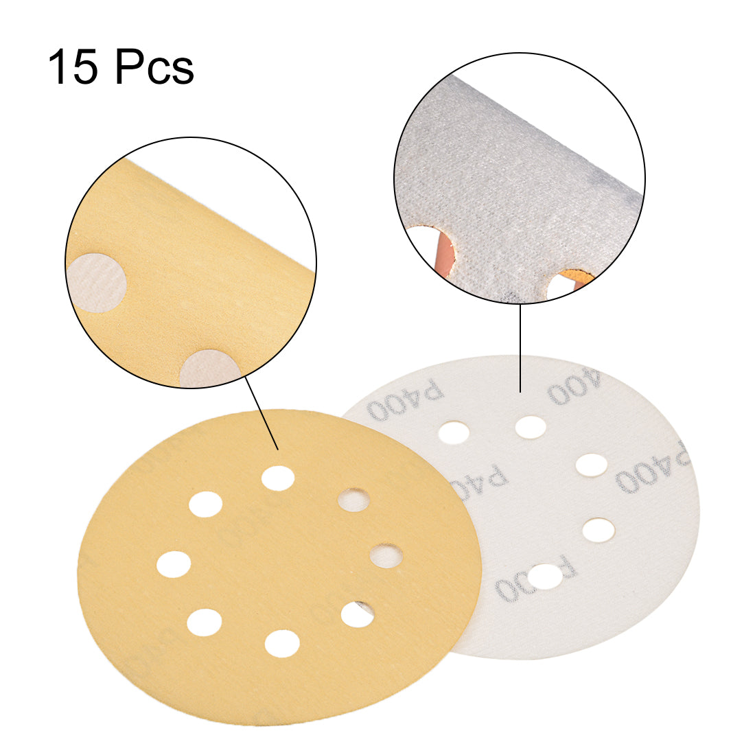 Harfington Sanding Discs 8-Holes Hook and Loop Wet Dry Flocking Sand Paper for Sander