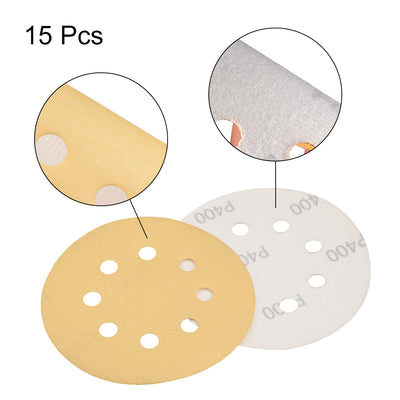 Harfington Sanding Discs 8-Holes Hook and Loop Wet Dry Flocking Sand Paper for Sander