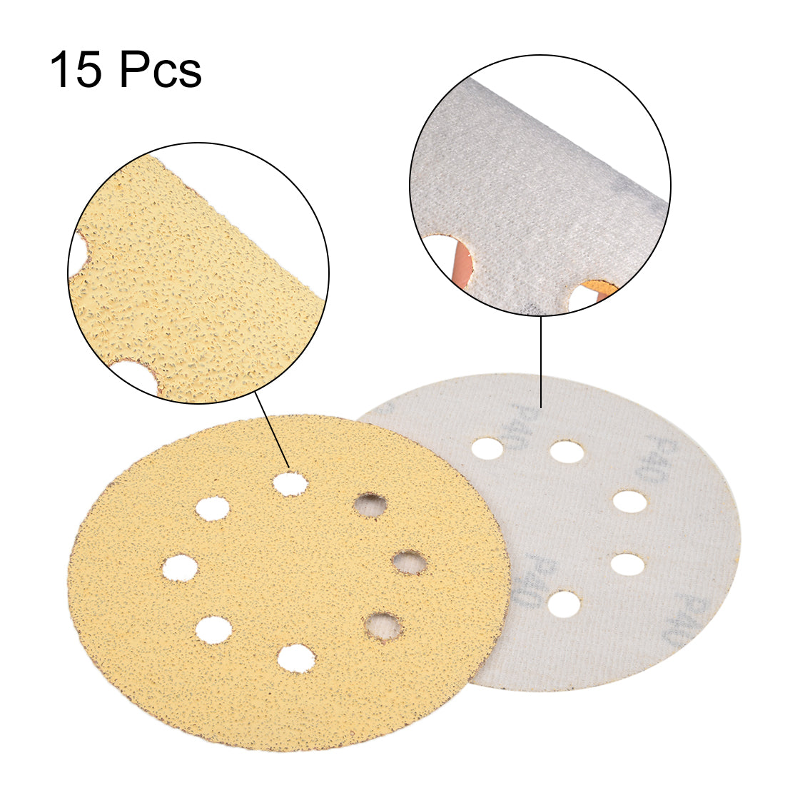 Harfington Sanding Discs 8-Holes Hook and Loop Wet Dry Flocking Sand Paper for Sander