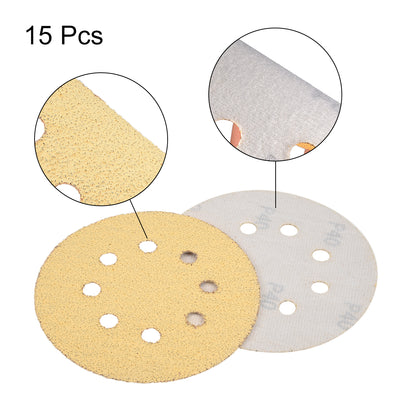 Harfington Sanding Discs 8-Holes Hook and Loop Wet Dry Flocking Sand Paper for Sander