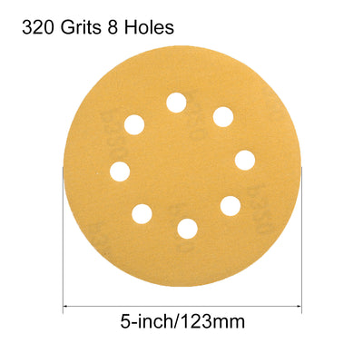 Harfington Sanding Discs 8-Holes Hook and Loop Wet Dry Flocking Sand Paper for Sander