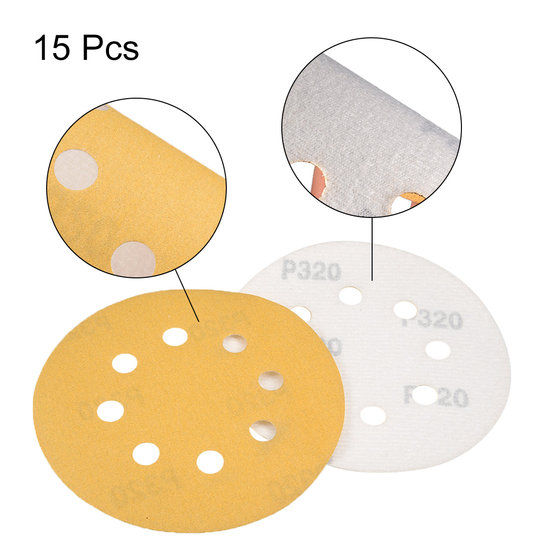 Harfington Sanding Discs 8-Holes Hook and Loop Wet Dry Flocking Sand Paper for Sander
