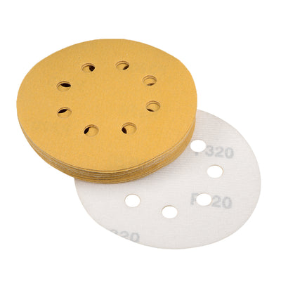 Harfington Sanding Discs 8-Holes Hook and Loop Wet Dry Flocking Sand Paper for Sander
