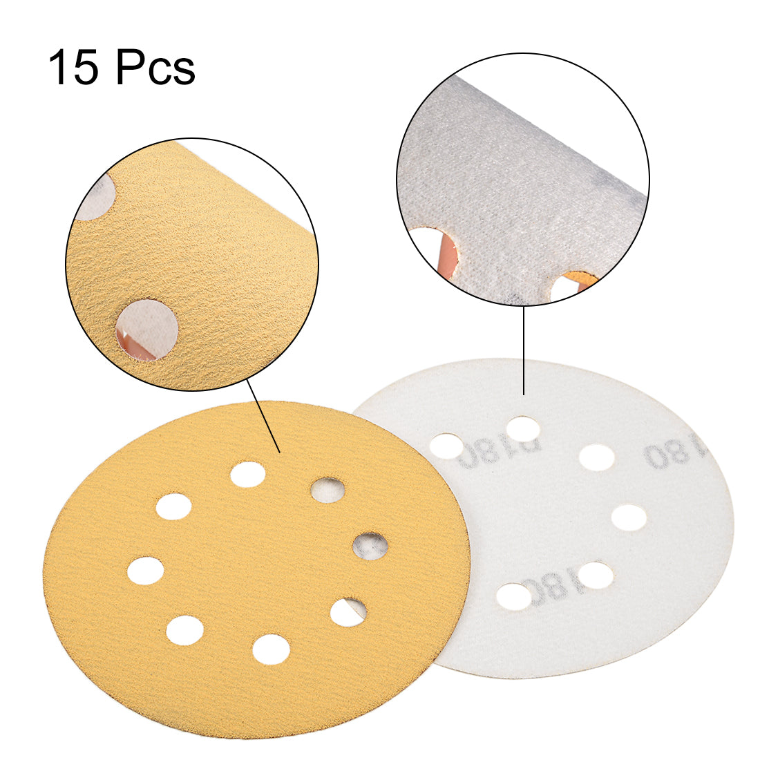 Harfington Sanding Discs 8-Holes Hook and Loop Wet Dry Flocking Sand Paper for Sander