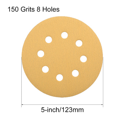 Harfington Sanding Discs 8-Holes Hook and Loop Wet Dry Flocking Sand Paper for Sander