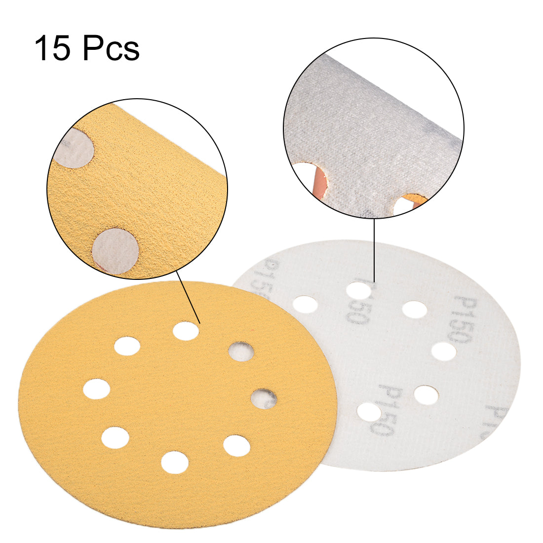 Harfington Sanding Discs 8-Holes Hook and Loop Wet Dry Flocking Sand Paper for Sander