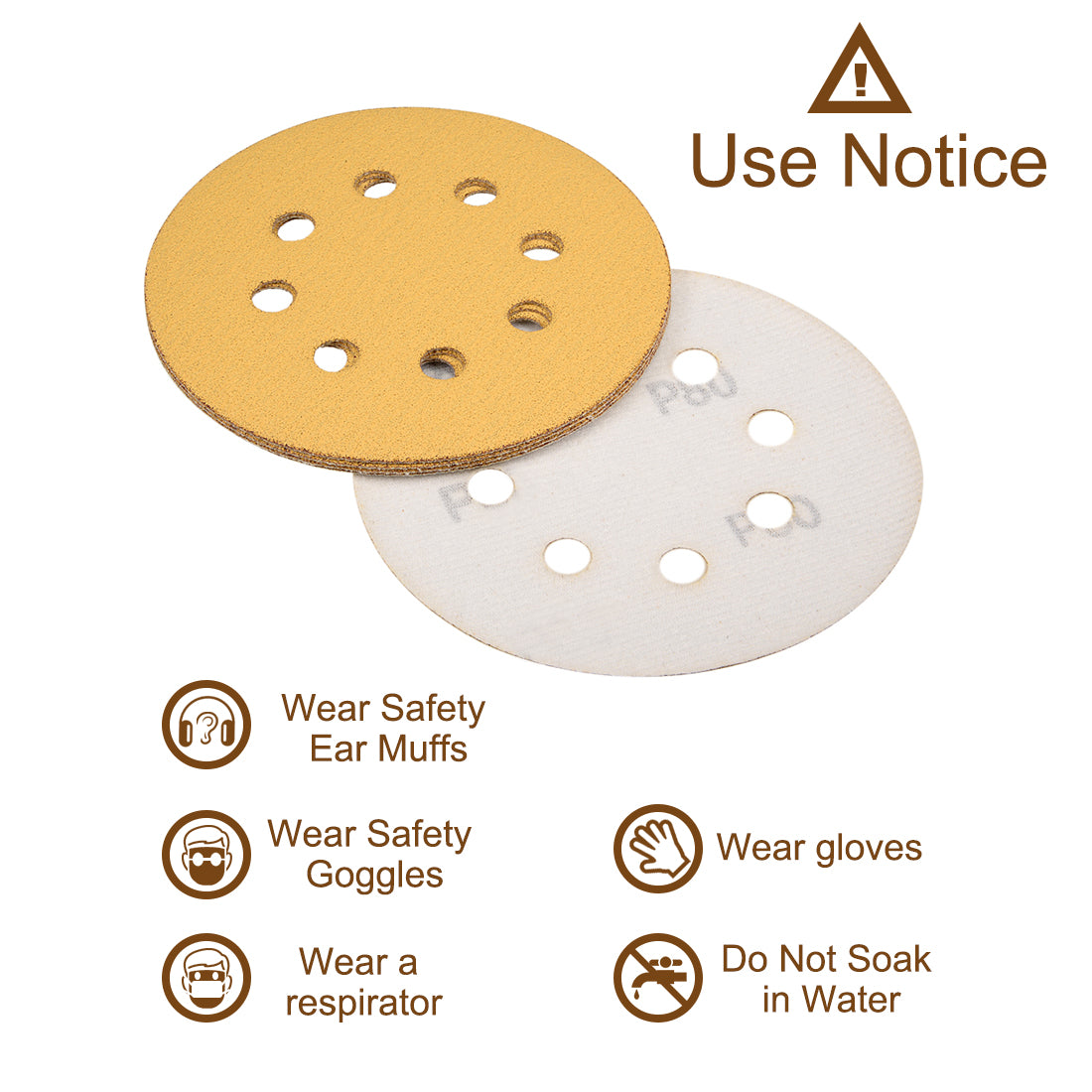 Harfington Sanding Discs 8-Holes Hook and Loop Wet Dry Flocking Sand Paper for Sander