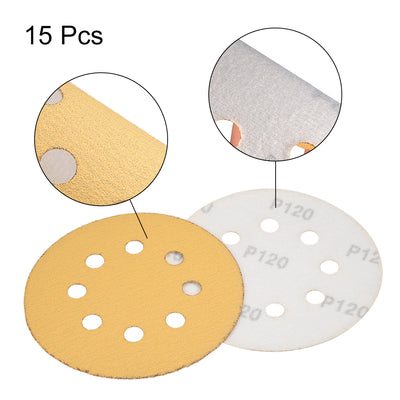 Harfington Sanding Discs 8-Holes Hook and Loop Wet Dry Flocking Sand Paper for Sander