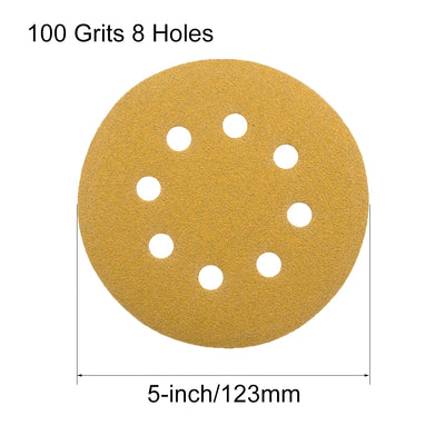 Harfington Sanding Discs 8-Holes Hook and Loop Wet Dry Flocking Sand Paper for Sander