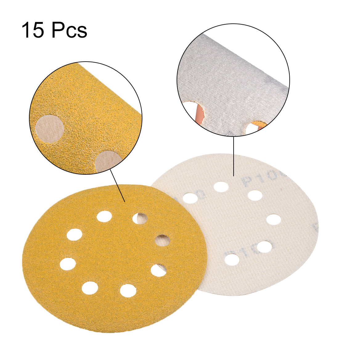 Harfington Sanding Discs 8-Holes Hook and Loop Wet Dry Flocking Sand Paper for Sander