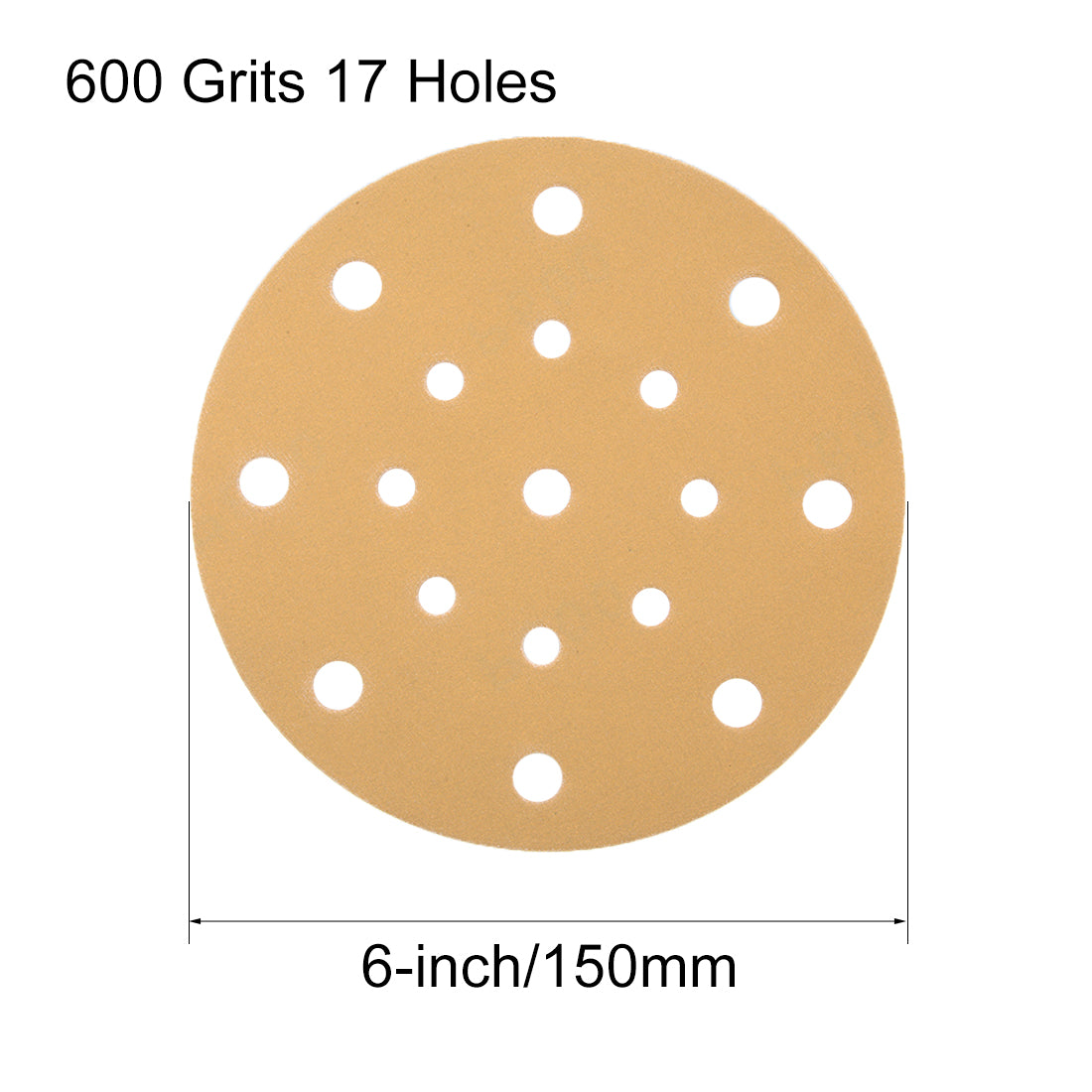 Harfington Sanding Discs 17-Holes Hook and Loop Wet Dry Flocking SandPaper for Sander Tool