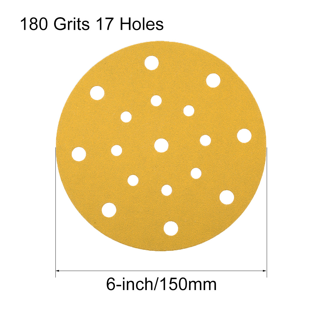 Harfington Sanding Discs 17-Holes Hook and Loop Wet Dry Flocking SandPaper for Sander Tool