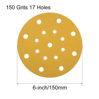 Harfington Sanding Discs 17-Holes Hook and Loop Wet Dry Flocking SandPaper for Sander Tool