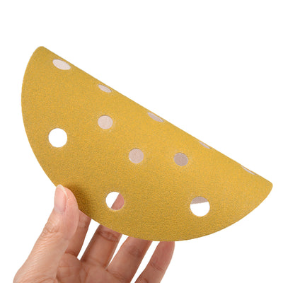 Harfington Sanding Discs 17-Holes Hook and Loop Wet Dry Flocking SandPaper for Sander Tool