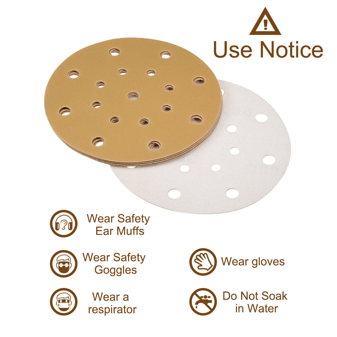 Harfington Sanding Discs 17-Holes Hook and Loop Wet Dry Flocking SandPaper for Sander Tool