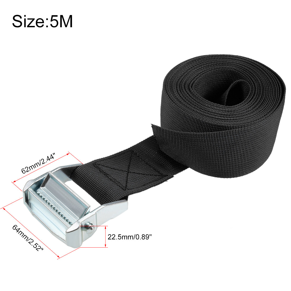 Harfington Cam Buckle Tie Down Lashing Strap  Mx mm for Moving Cargo, Pack of 1