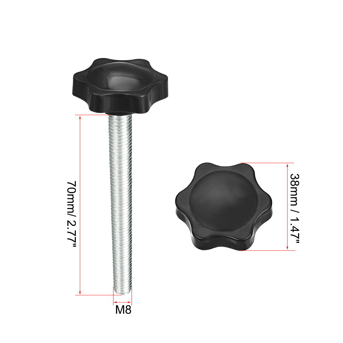 Harfington Clamping Handle Gripandles Screw Knobs Handgrips Star Knob  Male Thread 3 pcs