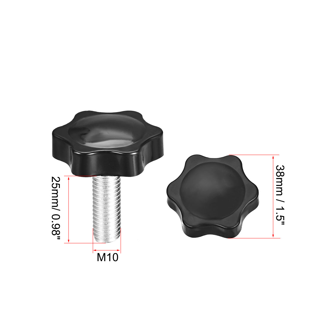 Harfington Clamping Handle Screw Knobs Handle Star Knob  Male Thread