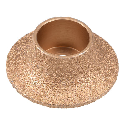 Harfington Brazing Diamond Grinding Wheel Semicircular Angle Grinder Tool for Marble Granite, 27mm Thickness