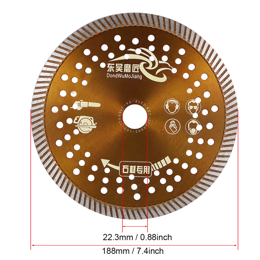Harfington 7-1/2 Inch Diamond Cutting Wheels Grinding Disc Continuous Rim for Stone Granite Marble